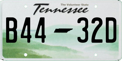 TN license plate B4432D
