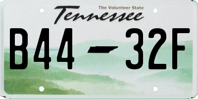 TN license plate B4432F