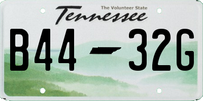 TN license plate B4432G