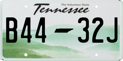 TN license plate B4432J