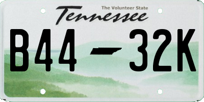 TN license plate B4432K