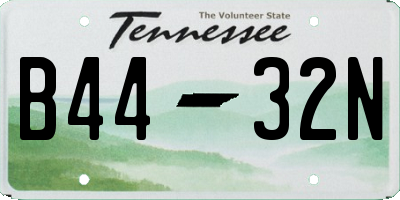TN license plate B4432N