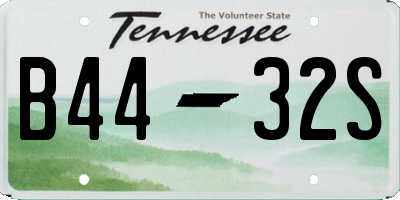 TN license plate B4432S