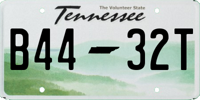 TN license plate B4432T