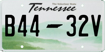 TN license plate B4432V