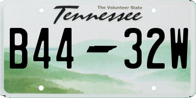 TN license plate B4432W