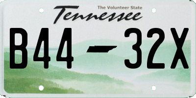 TN license plate B4432X