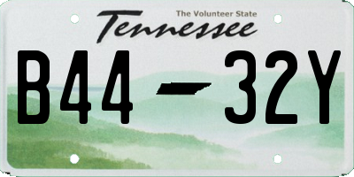 TN license plate B4432Y