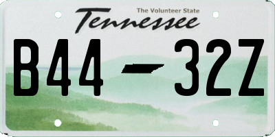 TN license plate B4432Z