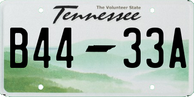 TN license plate B4433A