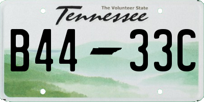 TN license plate B4433C
