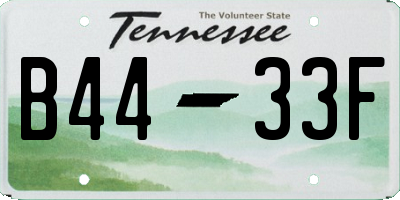TN license plate B4433F