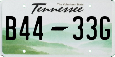 TN license plate B4433G