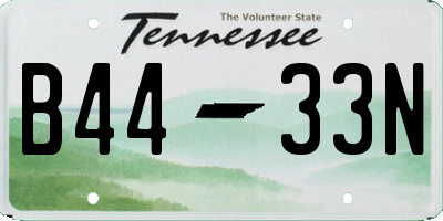 TN license plate B4433N