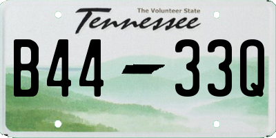 TN license plate B4433Q