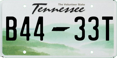 TN license plate B4433T