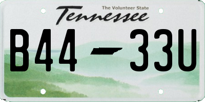 TN license plate B4433U