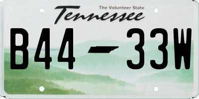 TN license plate B4433W
