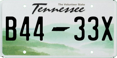 TN license plate B4433X