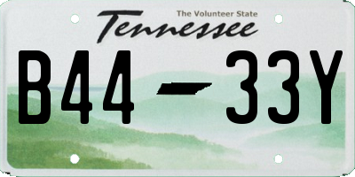 TN license plate B4433Y