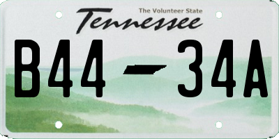 TN license plate B4434A