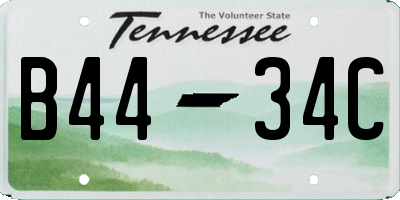 TN license plate B4434C