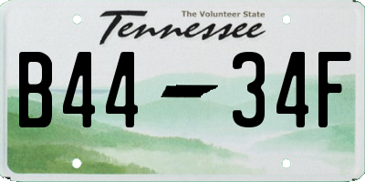 TN license plate B4434F