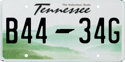 TN license plate B4434G