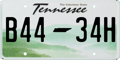 TN license plate B4434H