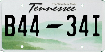 TN license plate B4434I