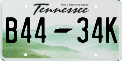 TN license plate B4434K