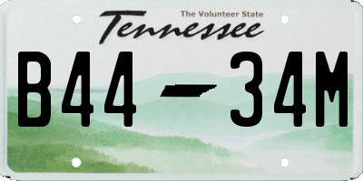TN license plate B4434M