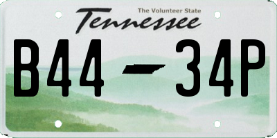 TN license plate B4434P