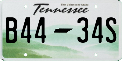TN license plate B4434S