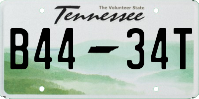 TN license plate B4434T