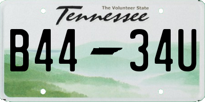 TN license plate B4434U