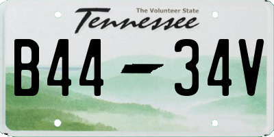 TN license plate B4434V