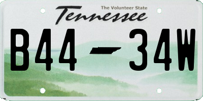 TN license plate B4434W
