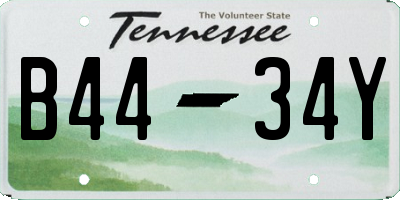 TN license plate B4434Y