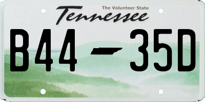 TN license plate B4435D