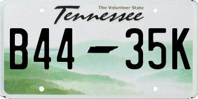 TN license plate B4435K
