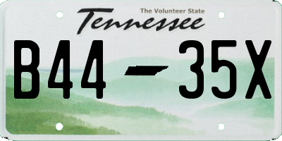TN license plate B4435X