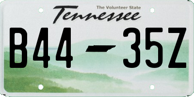 TN license plate B4435Z