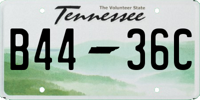 TN license plate B4436C