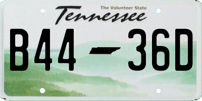 TN license plate B4436D