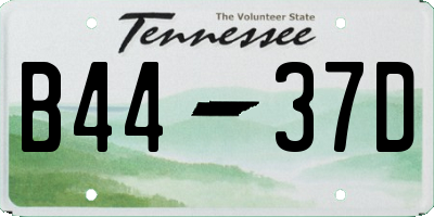 TN license plate B4437D