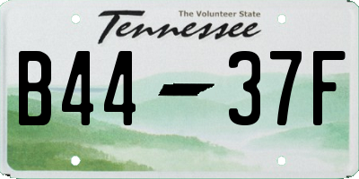 TN license plate B4437F