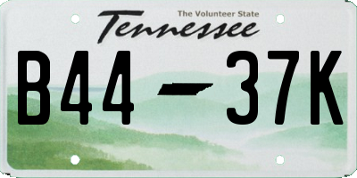 TN license plate B4437K