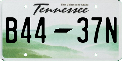 TN license plate B4437N