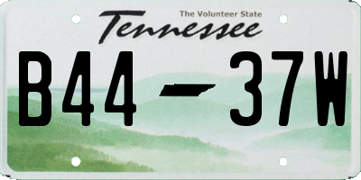 TN license plate B4437W